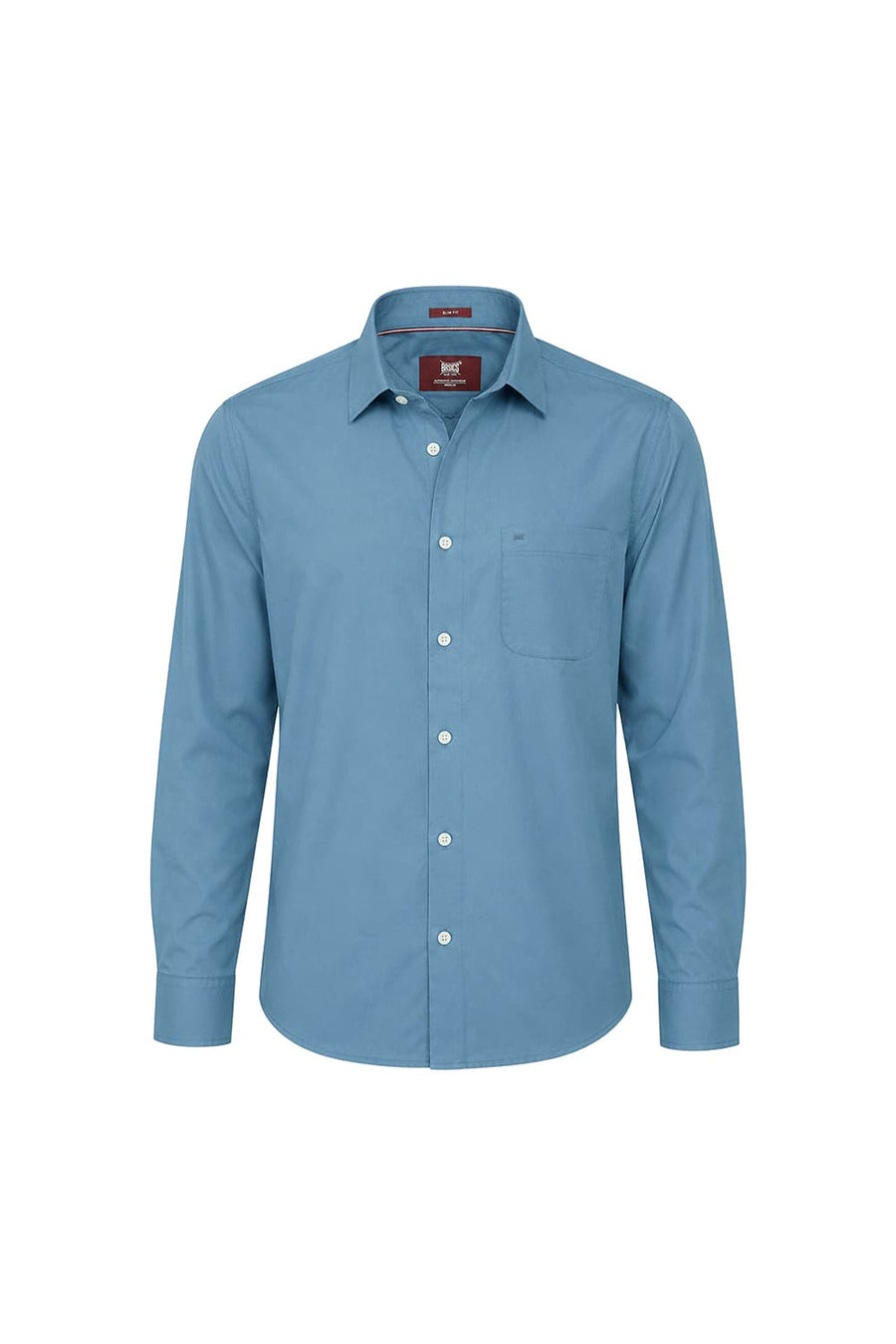 BASICS SLIM FIT PROVINCIAL BLUE COTTON TWILL SHIRT