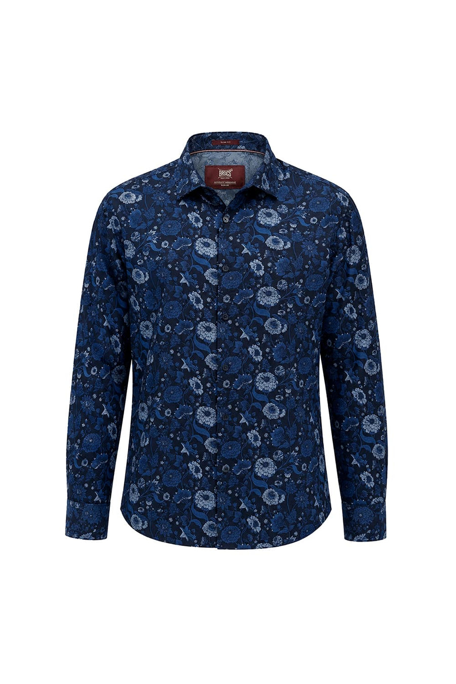 BASICS SLIM FIT BLAZER BLUE COTTON VISCOSE DIGITAL PRINTED SHIRT