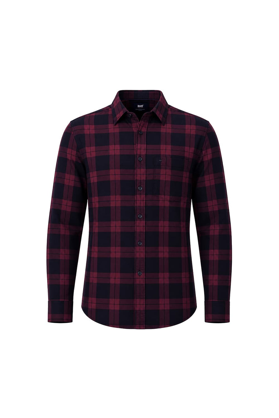 BASICS SLIM FIT RUMBA MAROON COTTON HERRING BONE CHECKS SHIRT