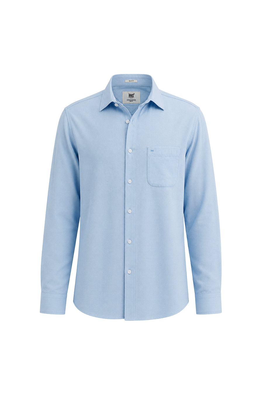 BASICS SLIM FIT SUMMER BLUE COTTON VISCOSE DOBBY SHIRT