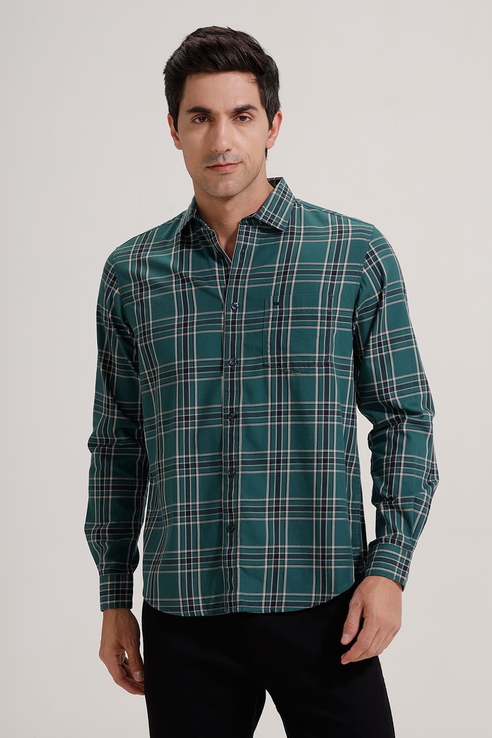 SLIM FIT TWILL CHECKS SHIRT