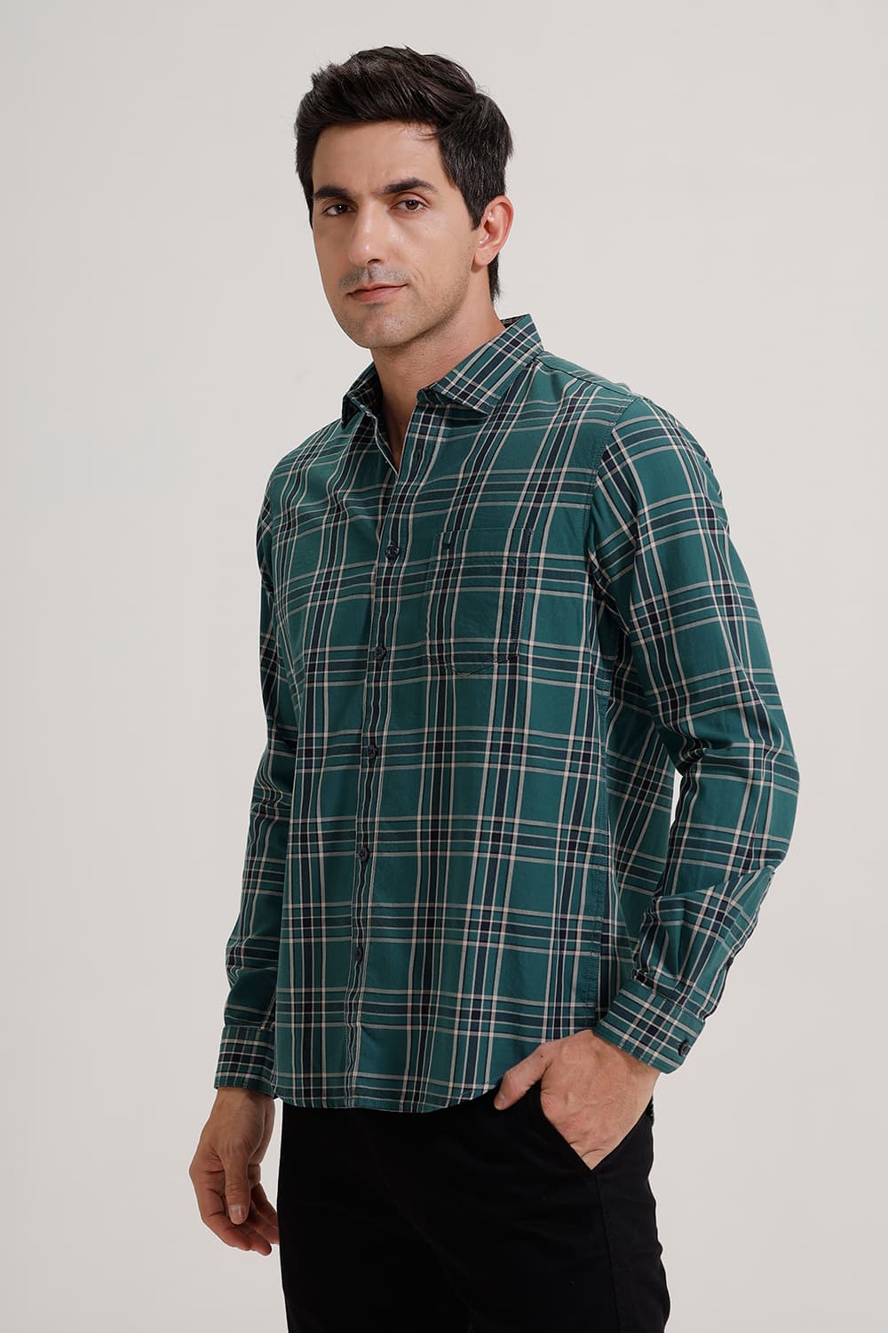 SLIM FIT TWILL CHECKS SHIRT