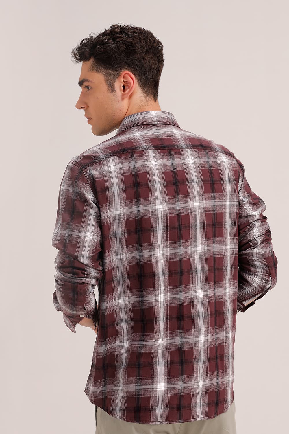 SLIM FIT COTTON GRINDLE CHECKS SHIRT