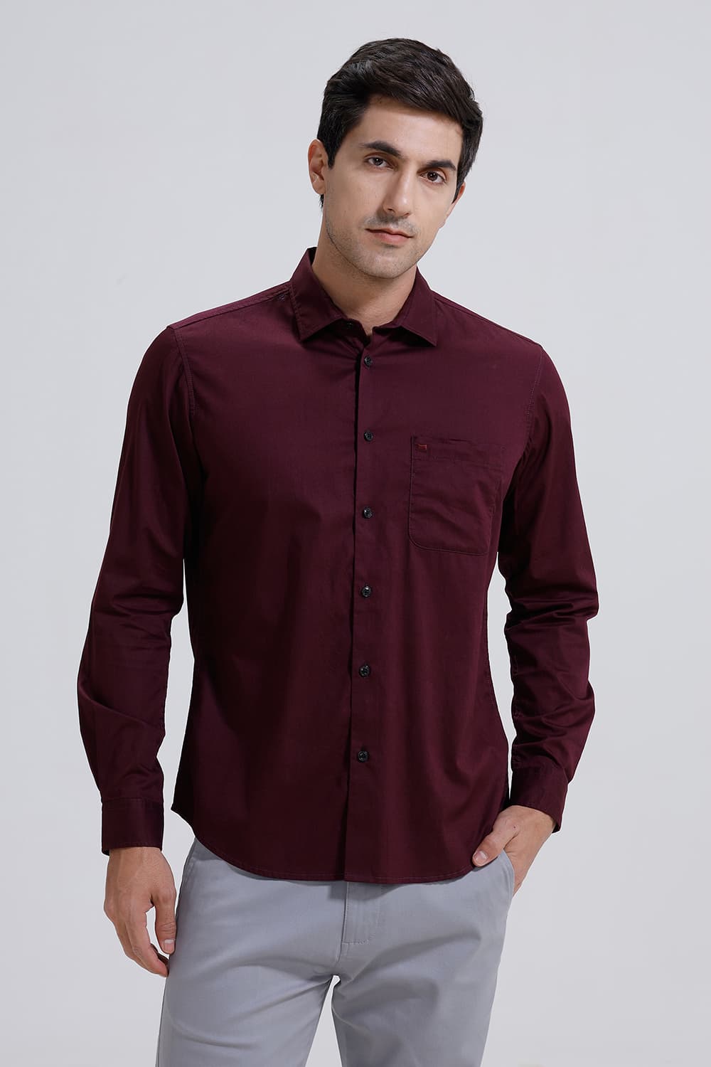 SLIM FIT COTTON TWILL SHIRT
