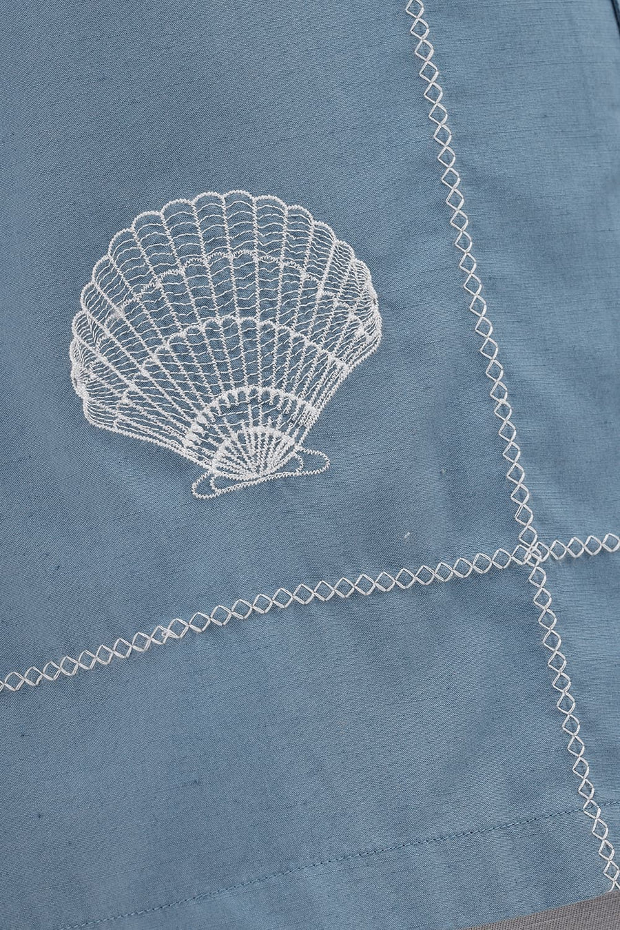 BASICS RELAXED FIT PROVINCIAL BLUE LYOCELL LINEN HALFSLEEVES SHIRT