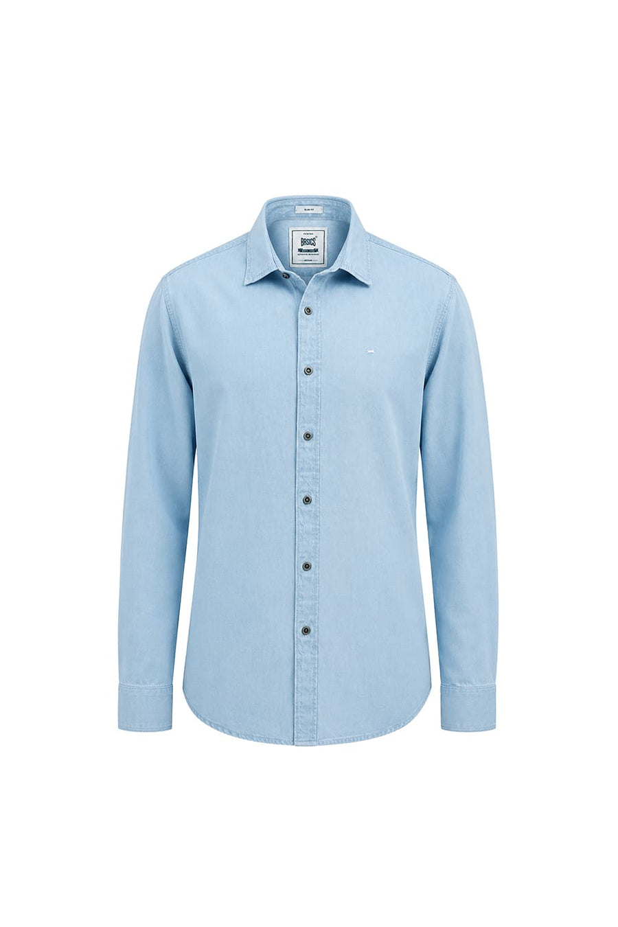 BASICS SLIM FIT ASHLEY BLUE COTTON INDIGO SHIRT