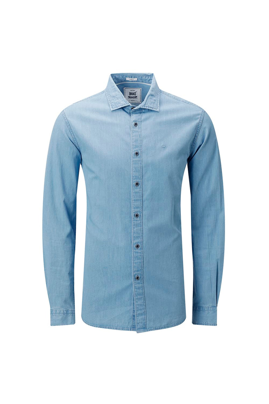 BASICS SLIM FIT ASHLEY BLUE COTTON INDIGO SHIRT