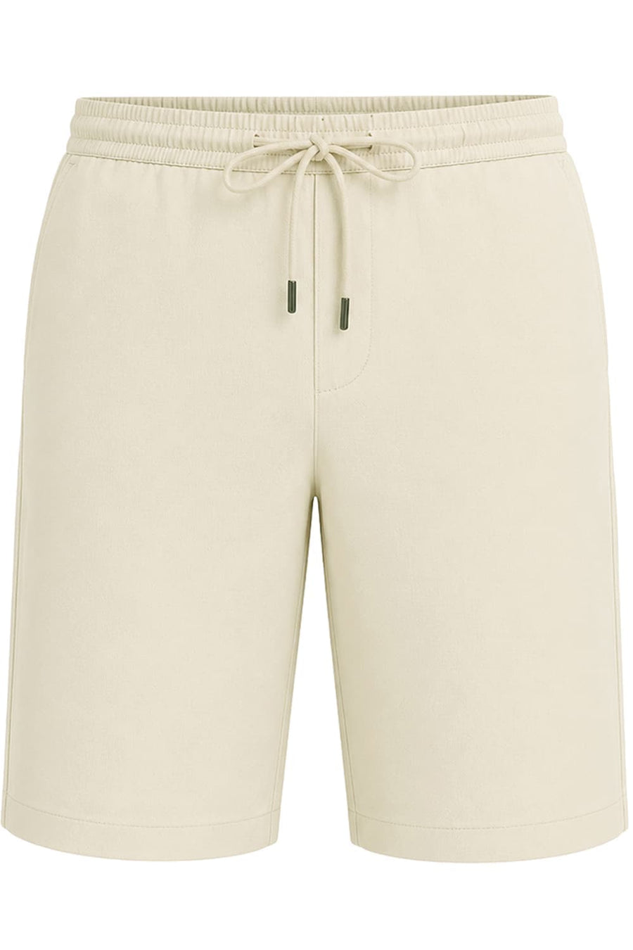BASICS COMFORT FIT WOOD ASH BEIGE COTTON STRUCTURE SHORTS