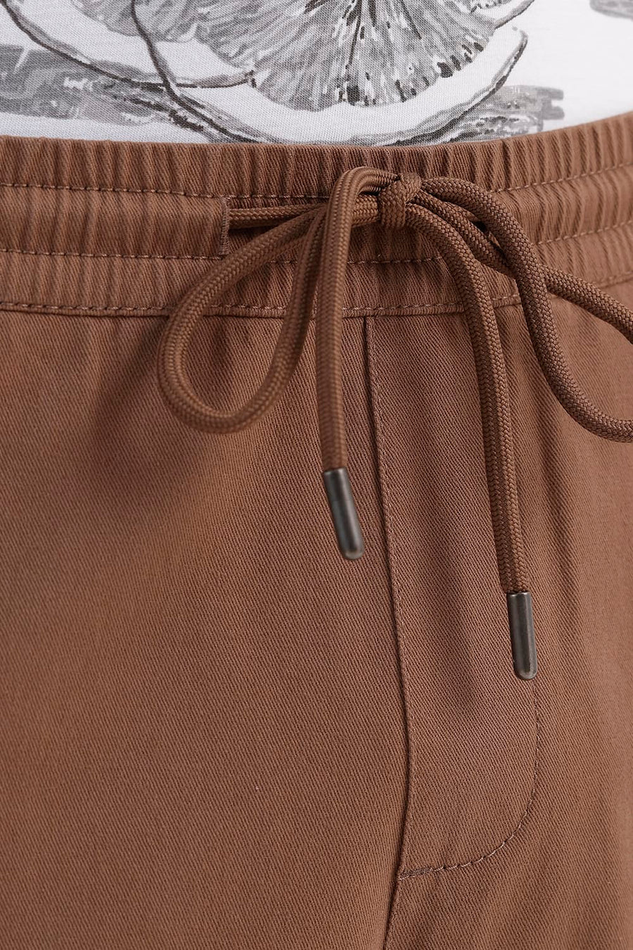 BASICS COMFORT FIT COCA MOCHA BROWN COTTON STRUCTURE SHORTS