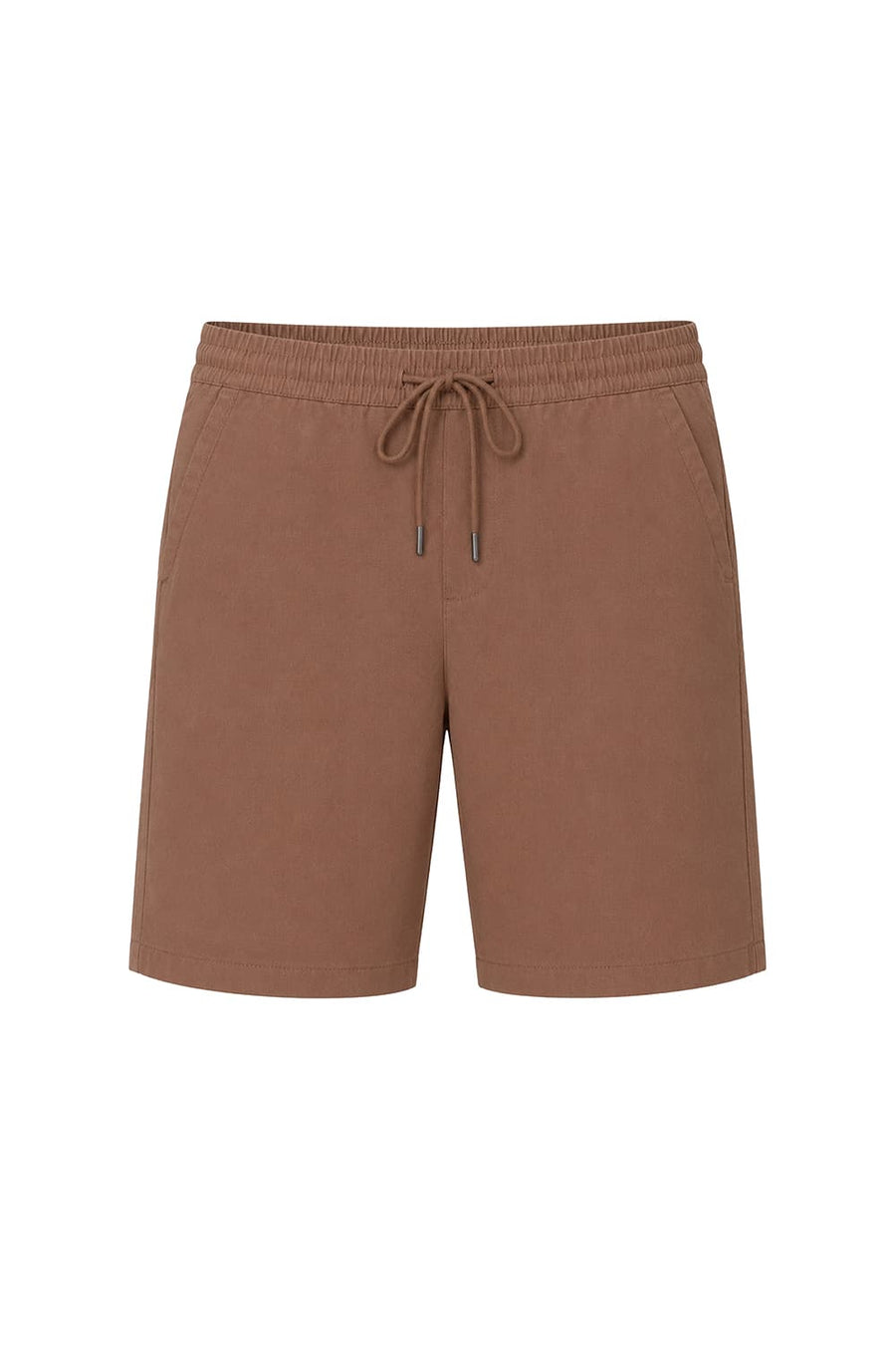 BASICS COMFORT FIT COCA MOCHA BROWN COTTON STRUCTURE SHORTS