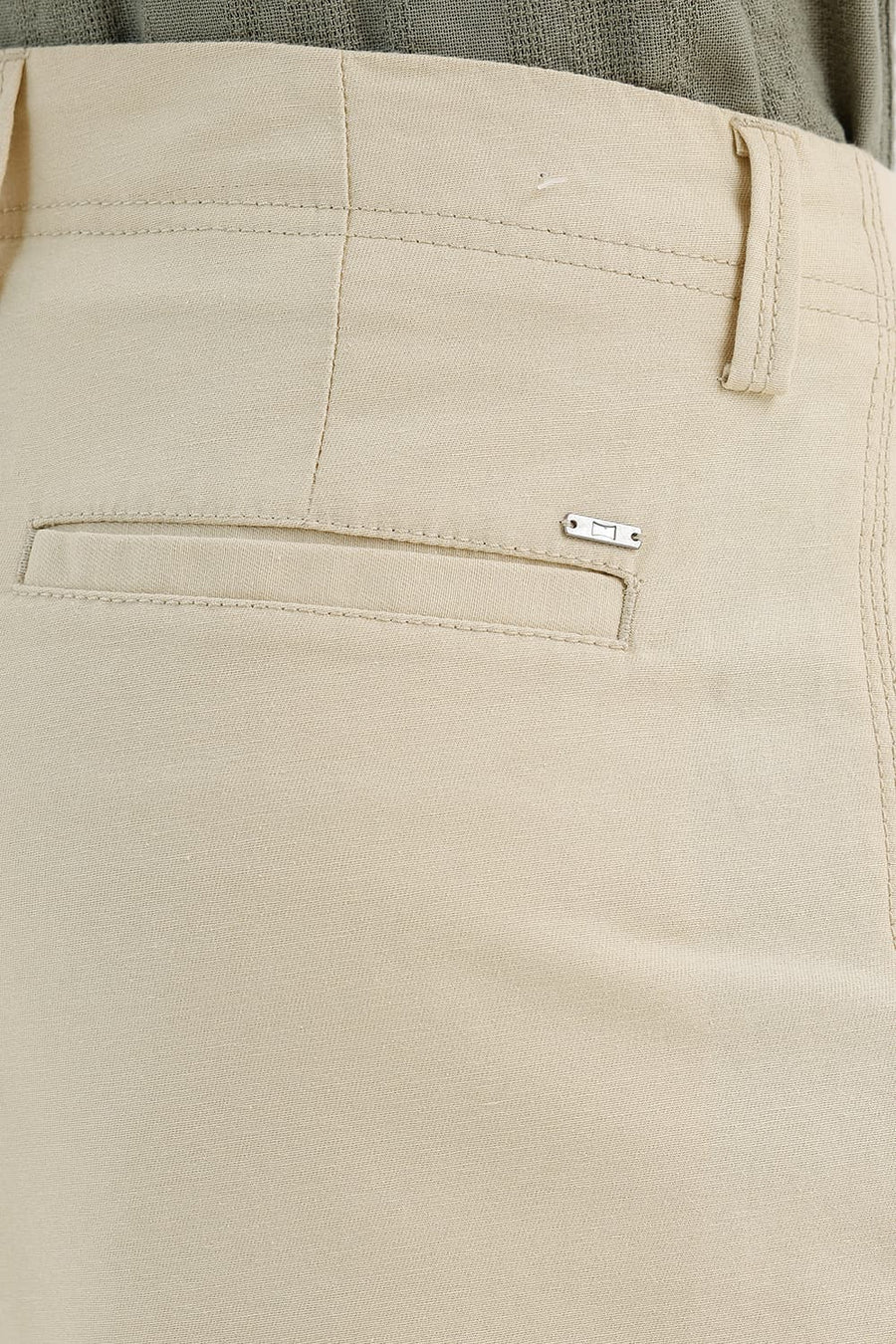 BASICS COMFORT FIT MOJAVE BEIGE COTTON STRUCTURE SHORTS