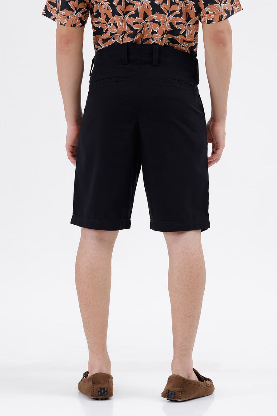 BASICS COMFORT FIT BLACK ROBE COTTON TWILL SHORTS