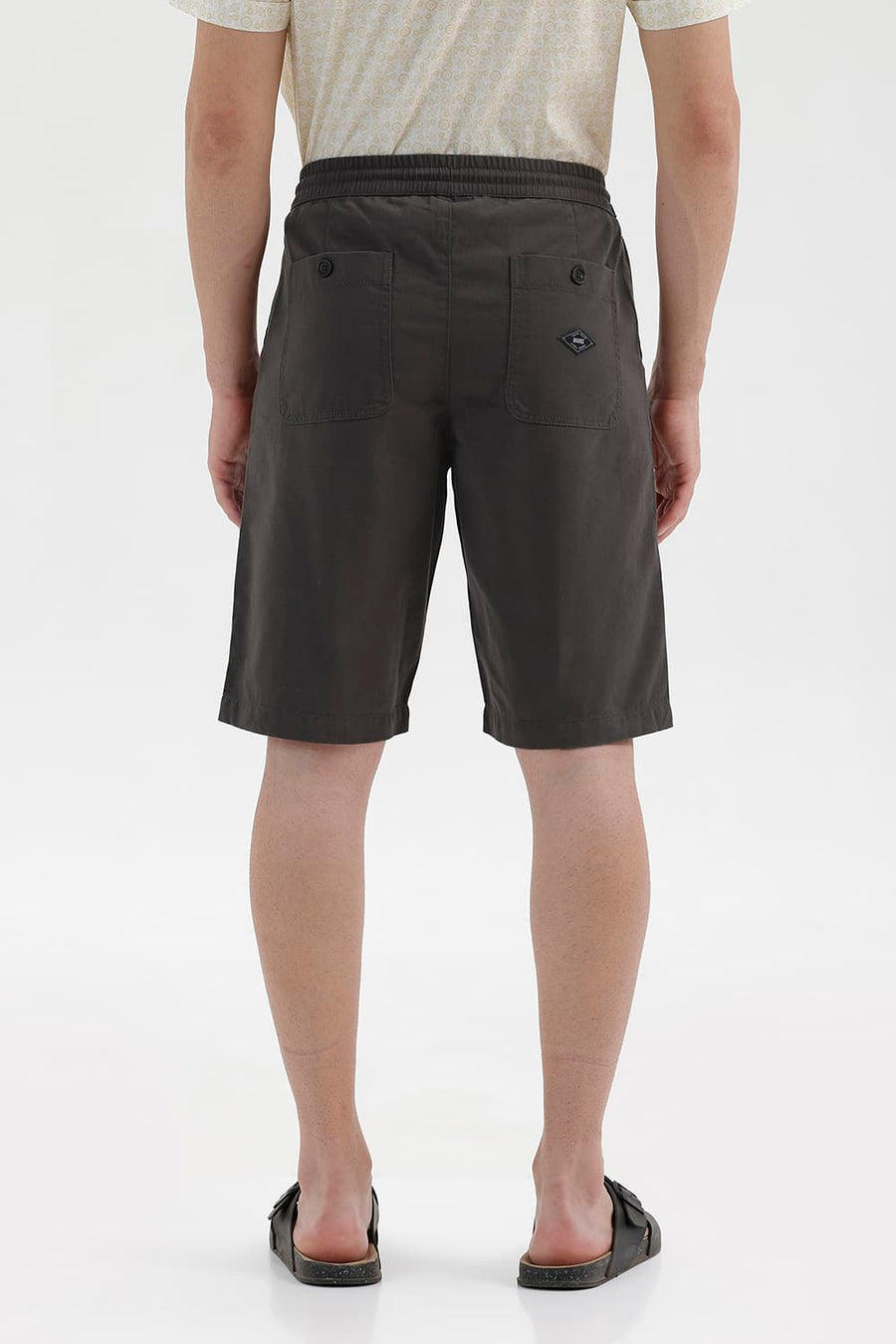 BASICS COMFORT FIT CATACOMBS BROWN COTTON TWILL SHORTS