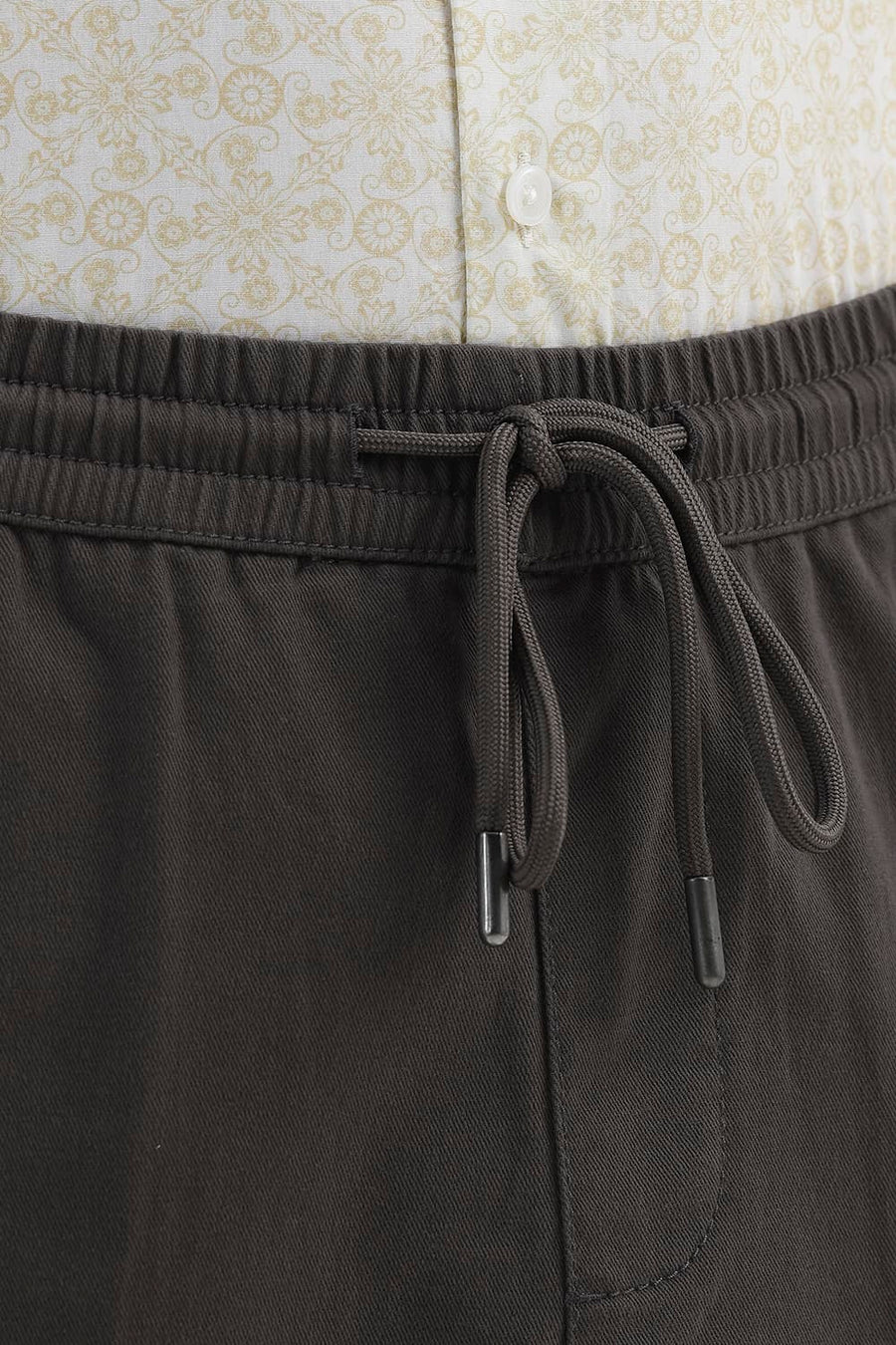 BASICS COMFORT FIT CATACOMBS BROWN COTTON TWILL SHORTS