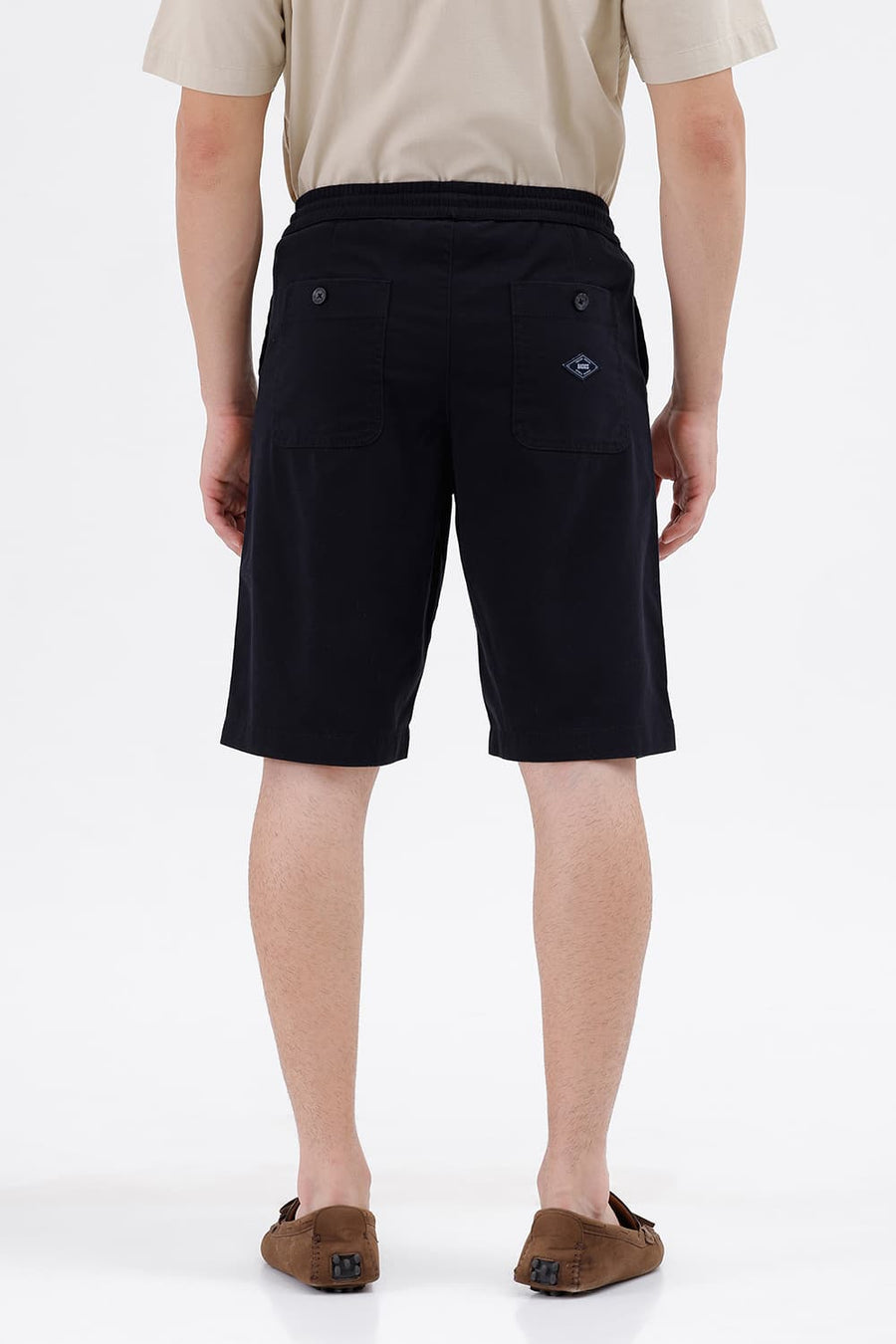 BASICS COMFORT FIT BLACK ROBE COTTON TWILL SHORTS