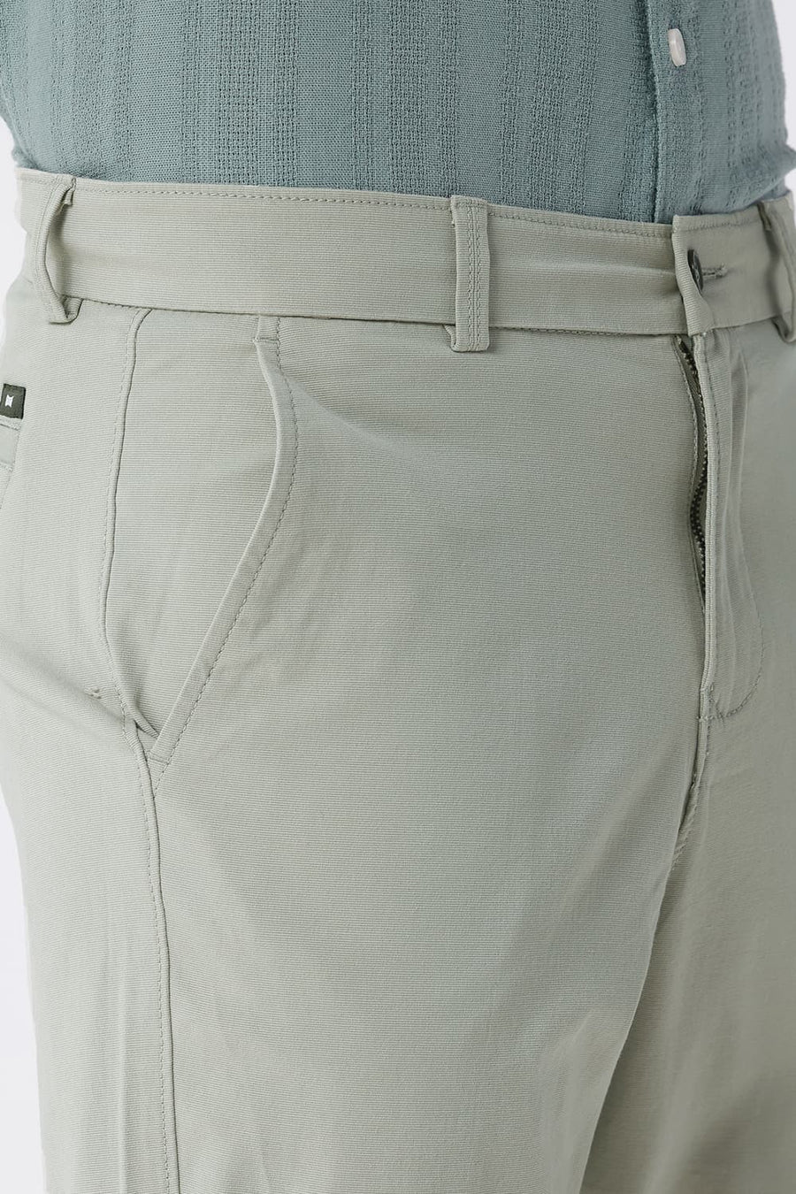BASICS COMFORT FIT SWAMP LIGHT GREEN COTTON STRETCH BONANZA DOBBY SORTS