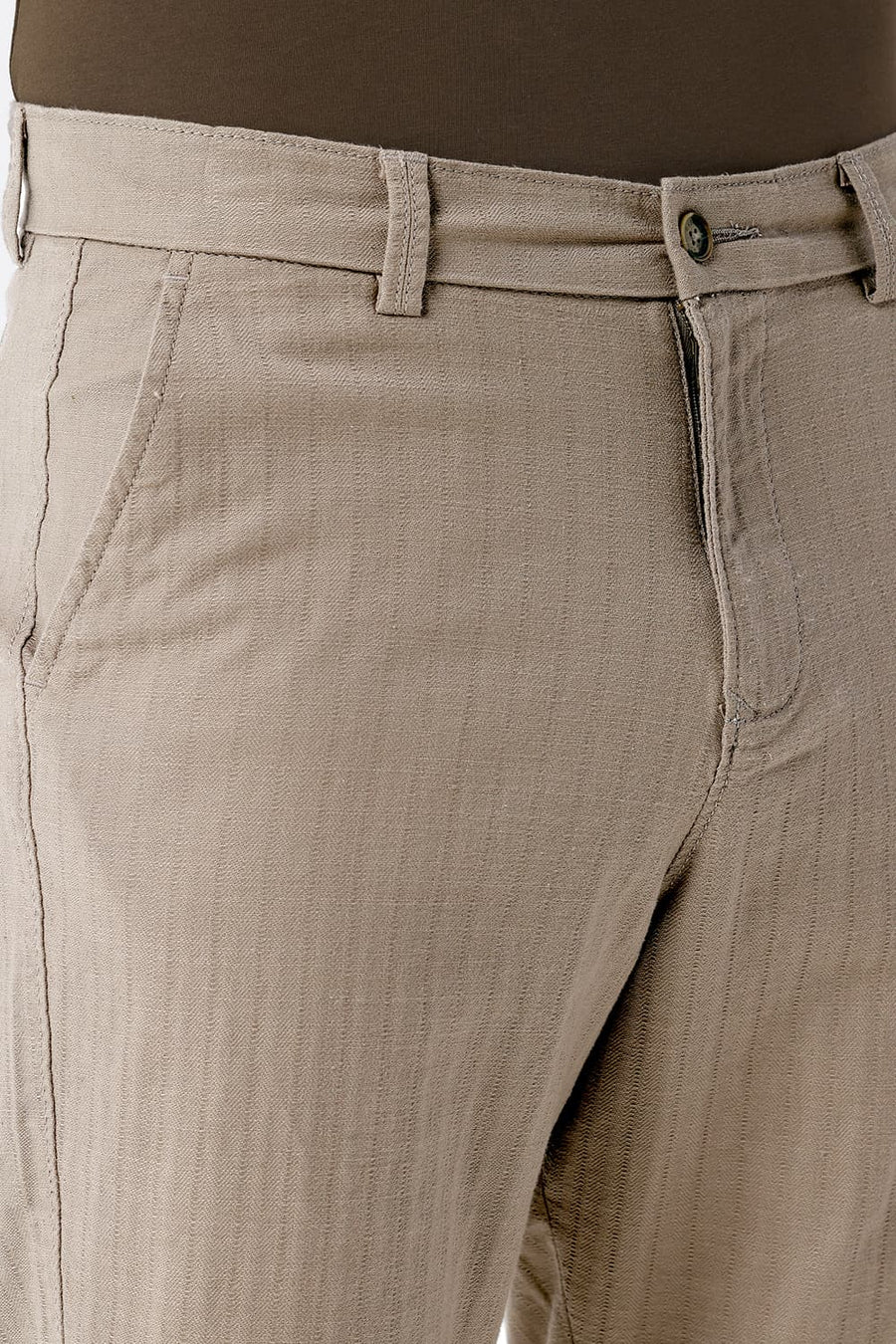 BASICS COMFORT FIT SILVRER SAGE BROWN COTTON STRETCH DOLPHIN DOBBY SORTS