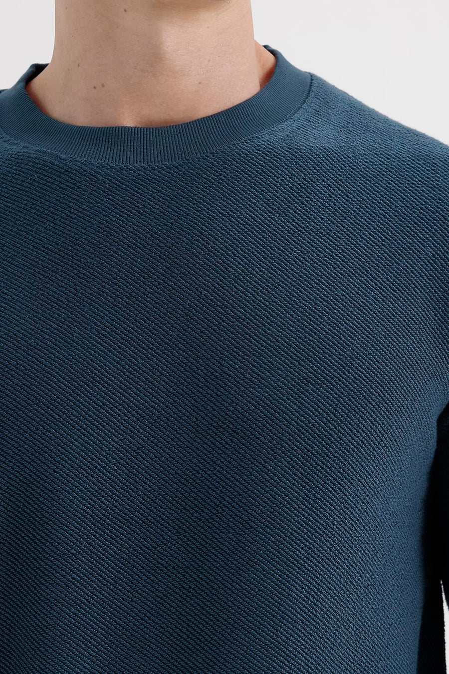 BASICS COMFORT FIT REFLECTING POND COTTON CREW SWEART SHIRT