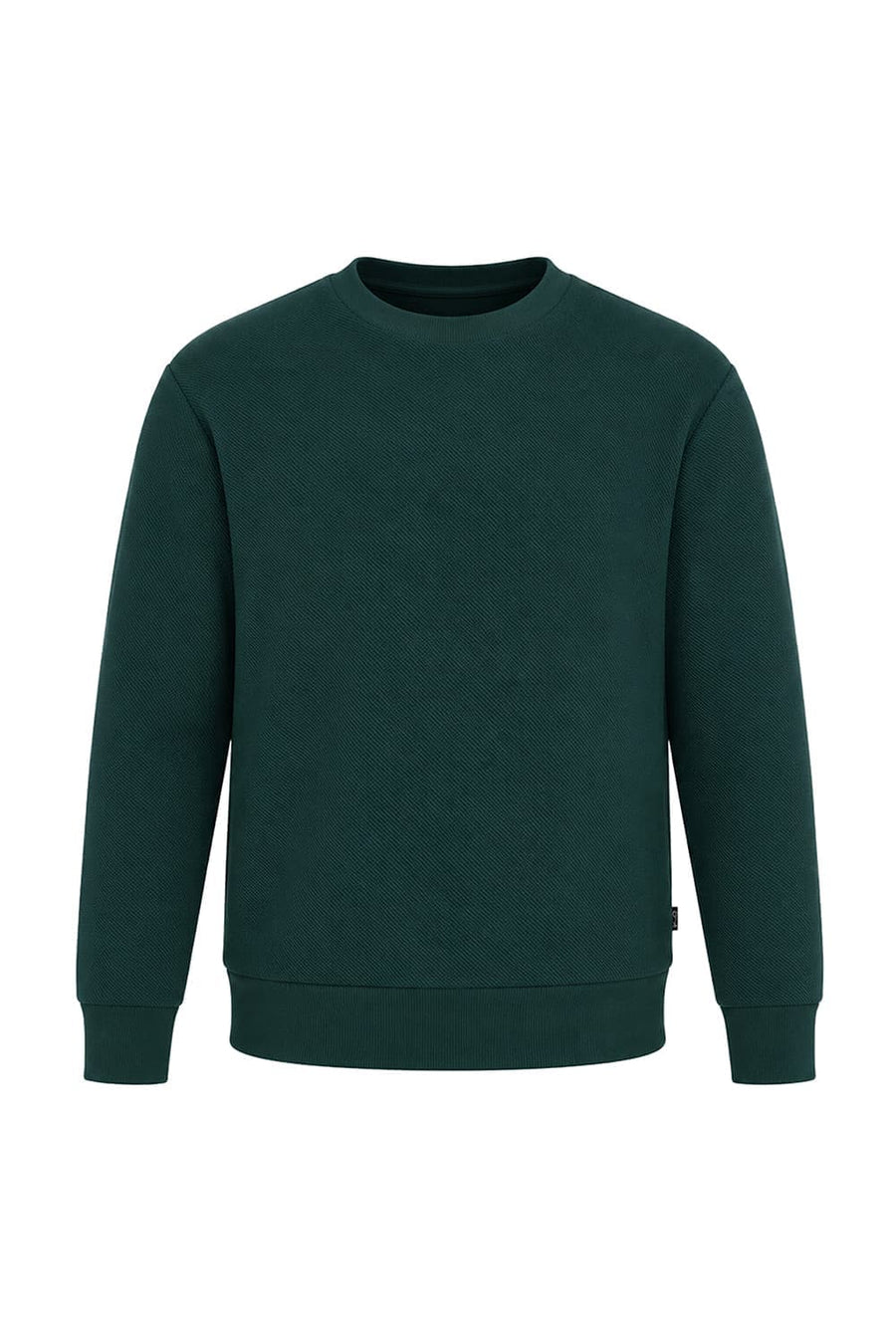 BASICS COMFORT FIT BISTRO GREEN COTTON CREW SWEART SHIRT