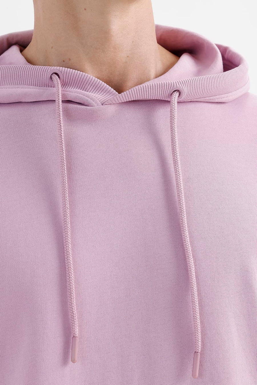 BASICS COMFORT FIT DWAN PINK COTTON HOOD WITHOUT POCKET SWEART SHIRT