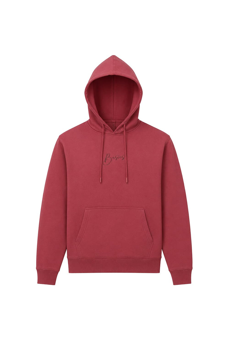 BASICS COMFORT FIT EARTH RED COTTON HOOD WITH POCKET SWEART SHIRT
