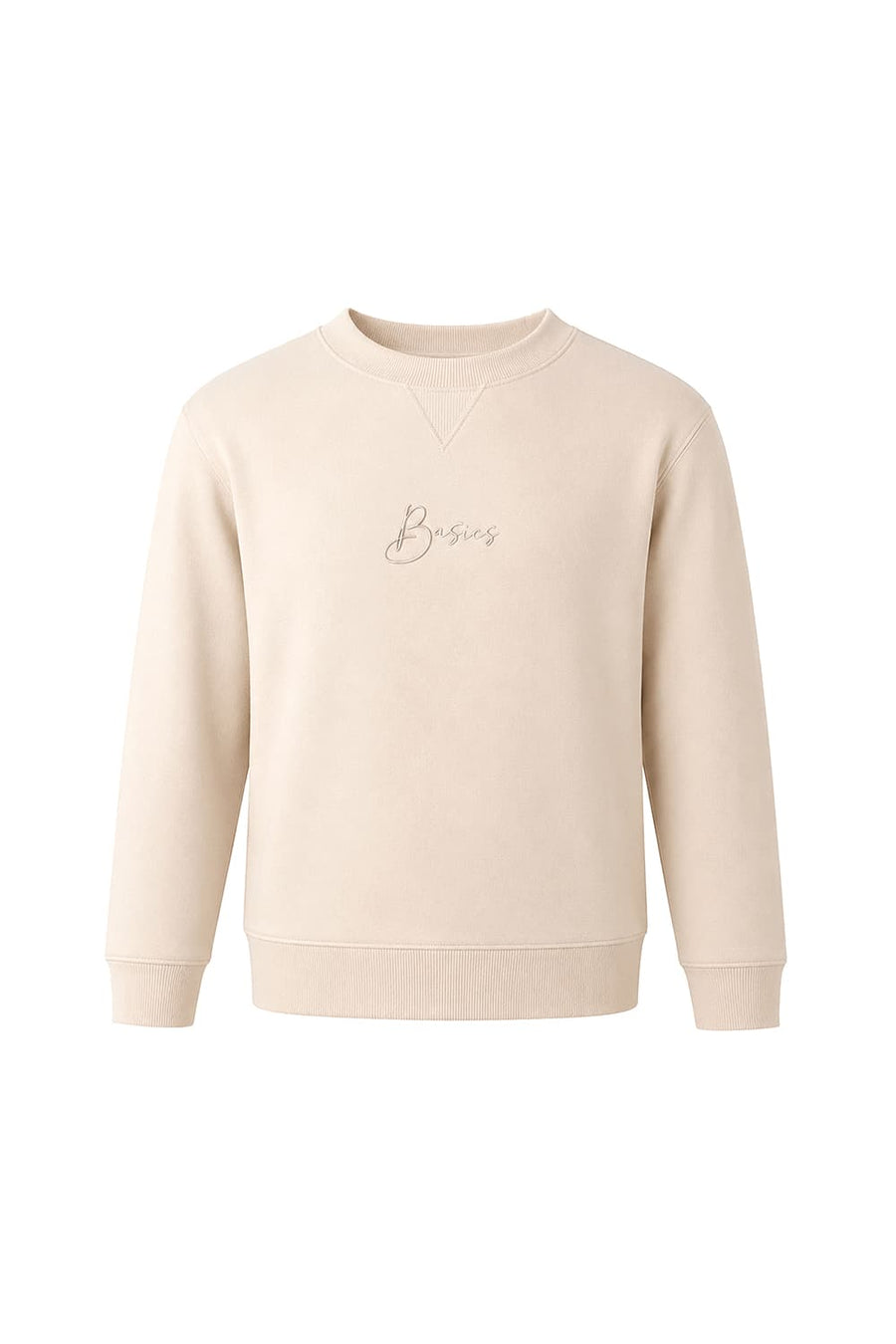 BASICS COMFORT FIT WHITE SWAN COTTON CREW SWEART SHIRT