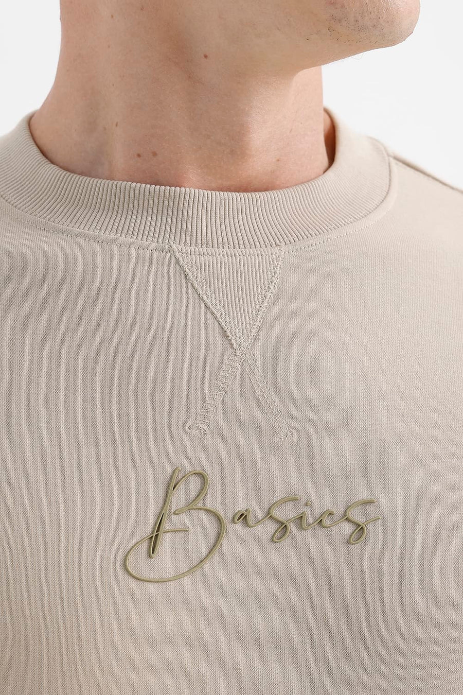 BASICS COMFORT FIT FIELDS OF RYE COTTON CREW SWEART SHIRT