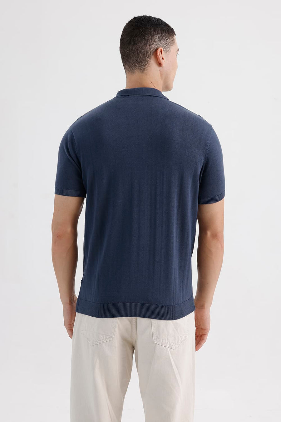 BASICS COMFORT FIT TITAN COTTON VERTICAL STRIPES SWEART SHIRT