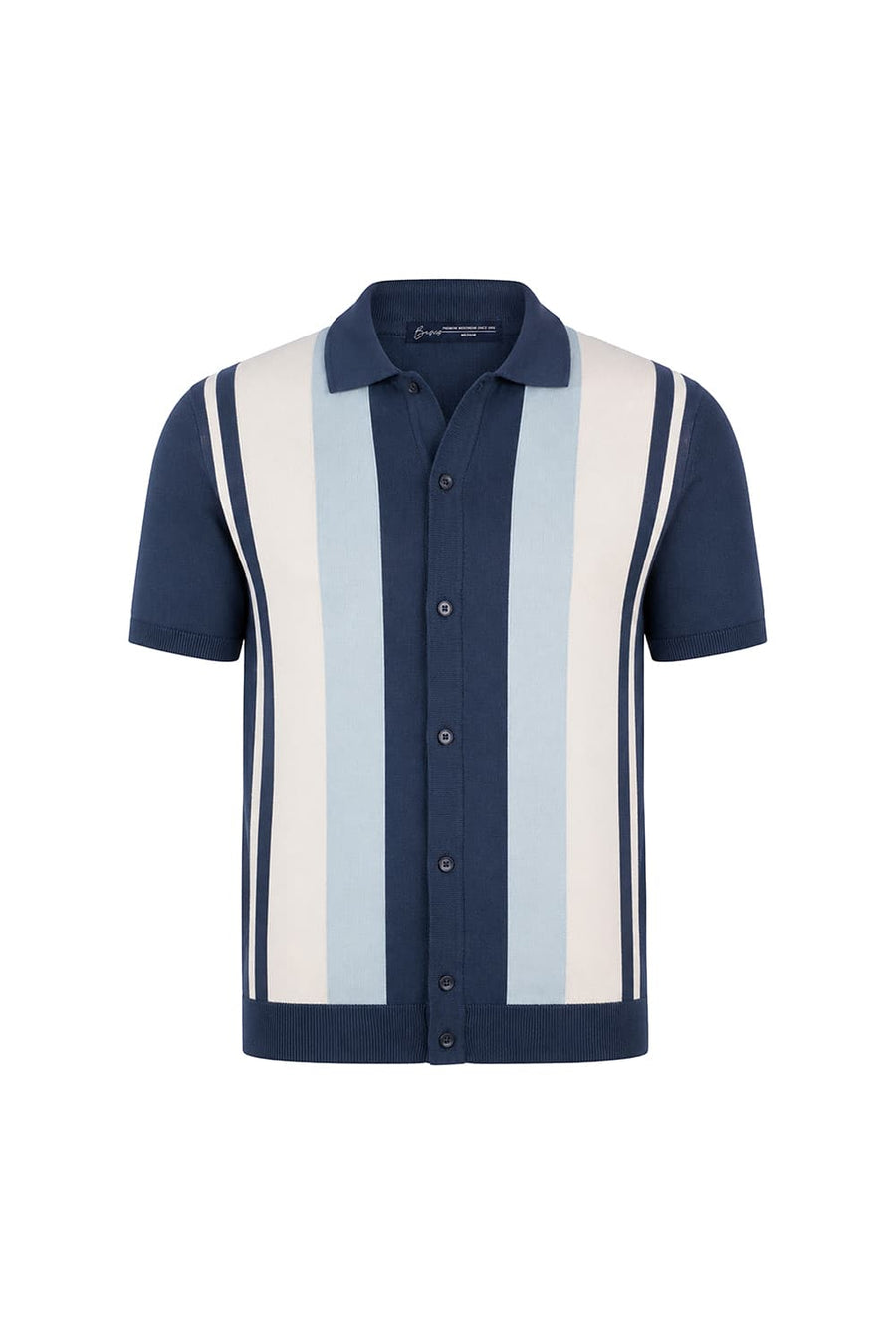 BASICS COMFORT FIT TITAN COTTON VERTICAL STRIPES SWEART SHIRT
