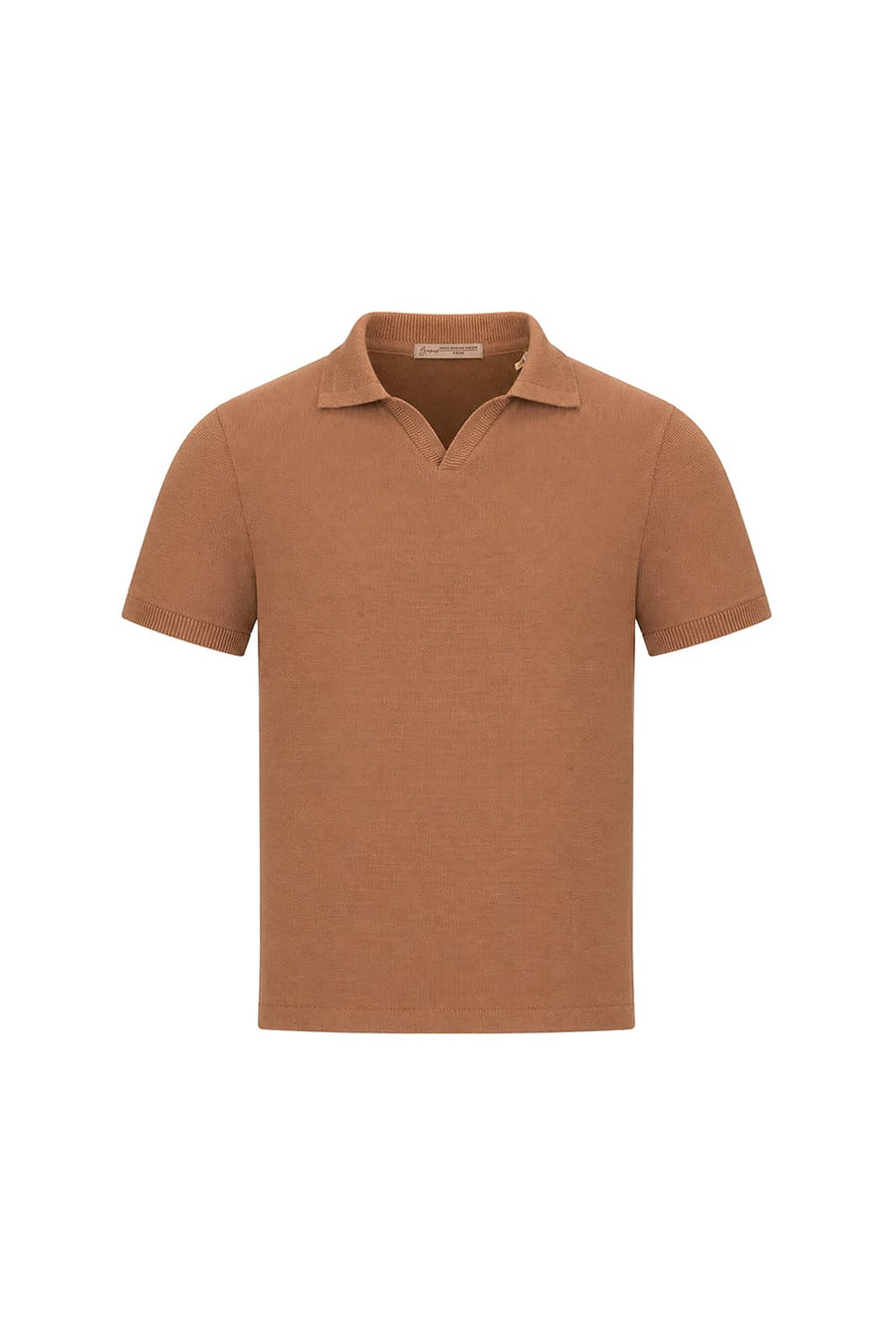BASICS COMFORT FIT CHIPMUNK COTTON JOHNNY COLLAR SWEART SHIRT