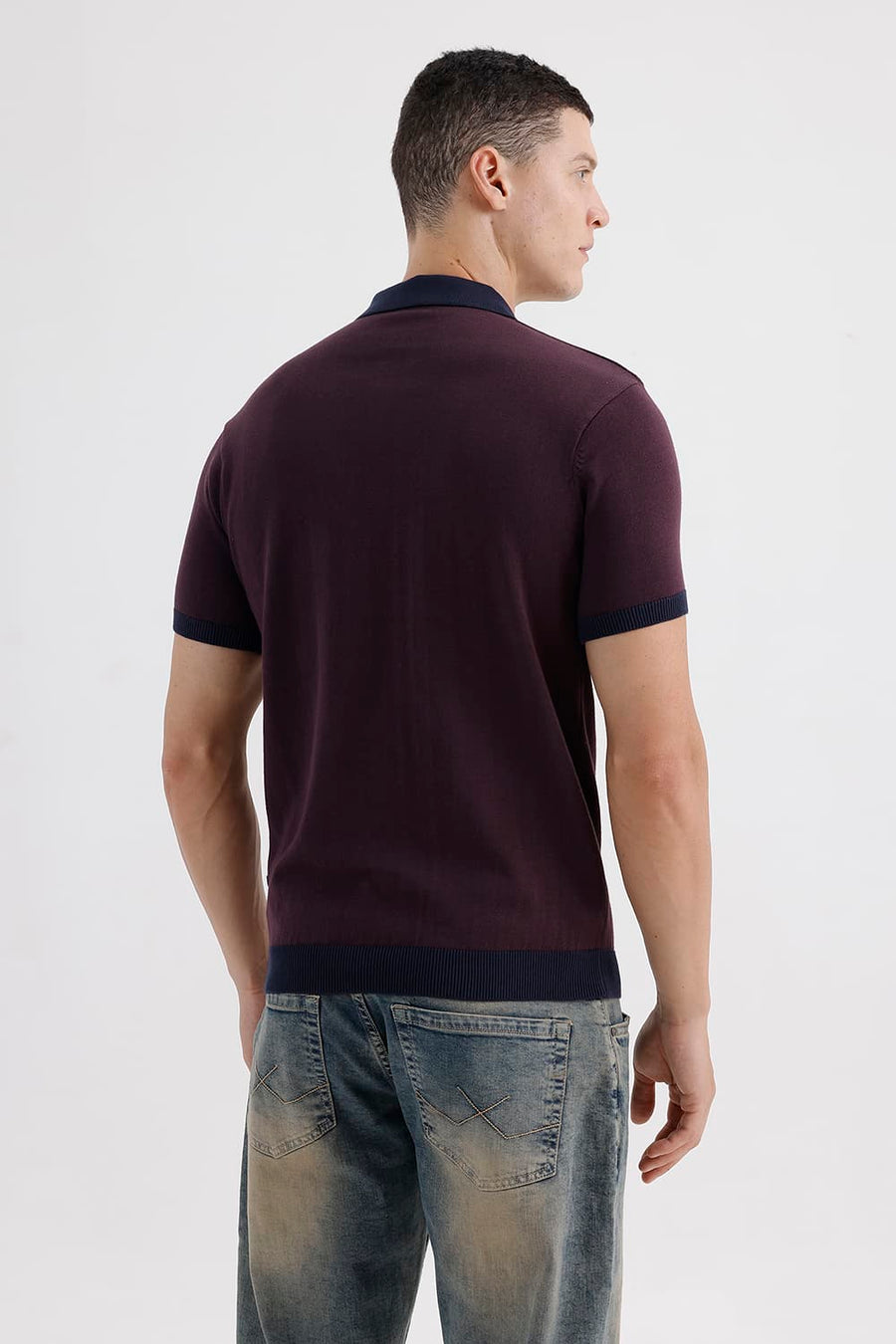 BASICS COMFORT FIT WINE TASTING COTTON POLO SWEART SHIRT