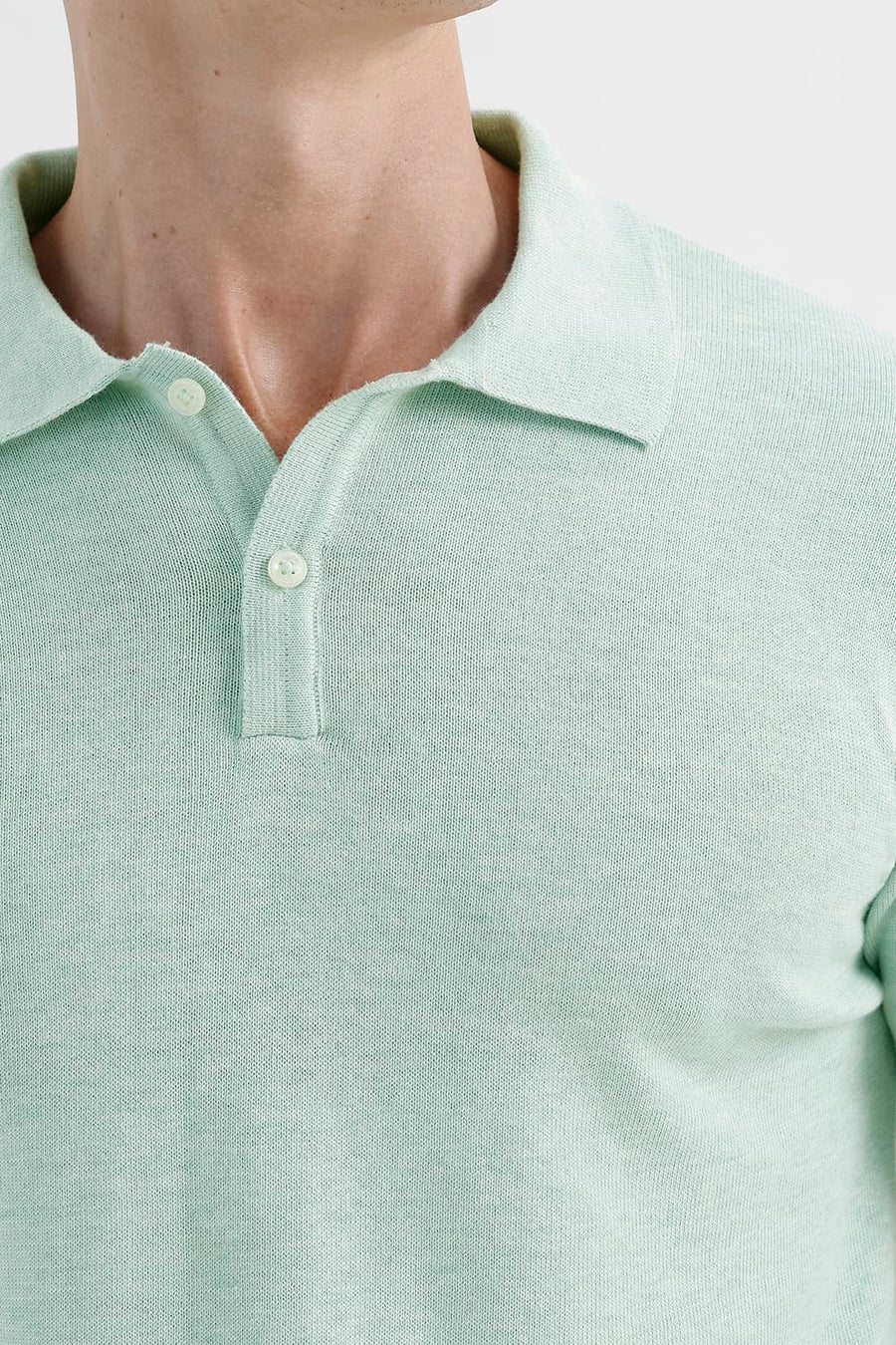 BASICS COMFORT FIT GREEN HEATHER COTTON POLYESTER POLO SWEART SHIRT