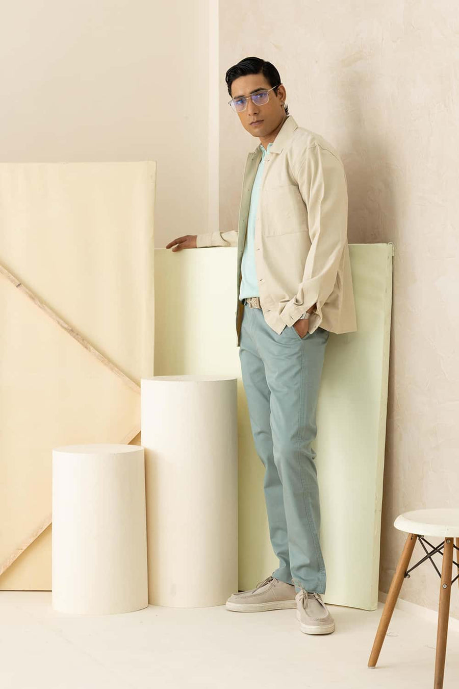 Basics Comfort Fit Green Heather Cotton Polyester Polo Sweart Shirt
