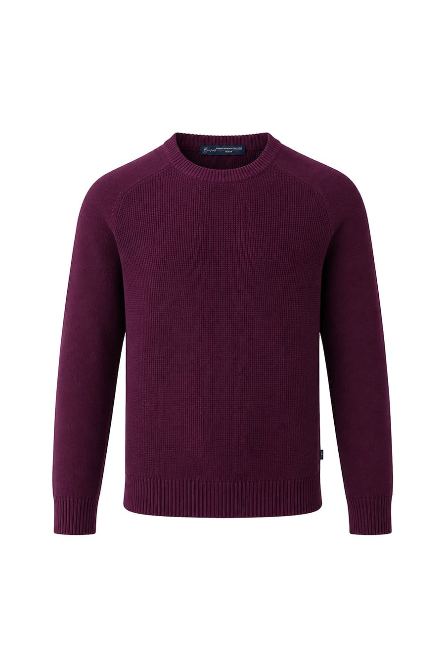 BASICS COMFORT FIT POTENT PURPLE COTTON CREW SWEART SHIRT