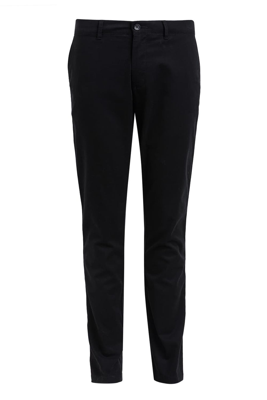 BASICS TAPERED FIT PHANTOM BLACK COTTON STRETCH DOBBY TROUSER