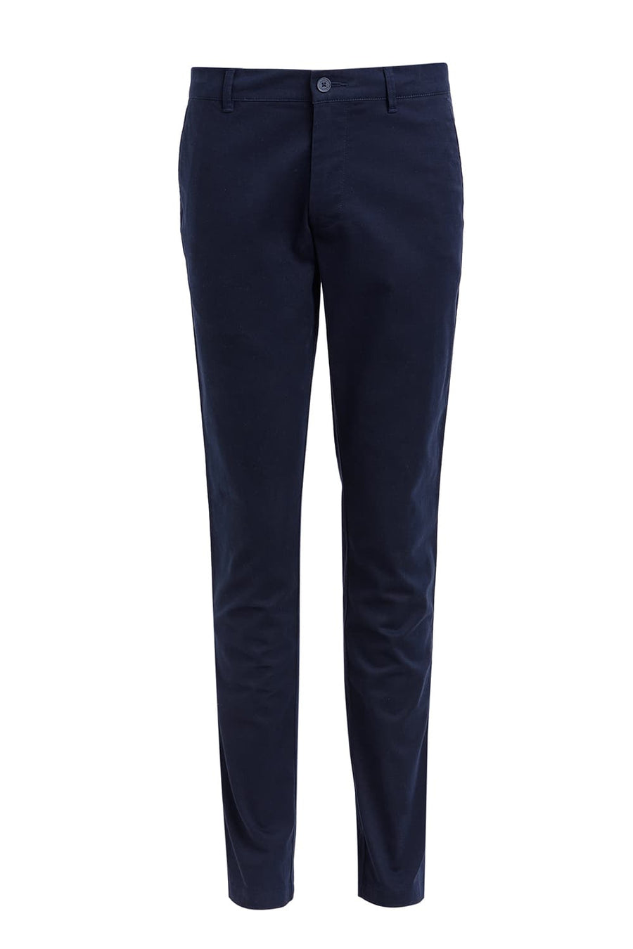 BASICS TAPERED FIT BLACK IRIS NAVY COTTON STRETCH DOBBY TROUSER