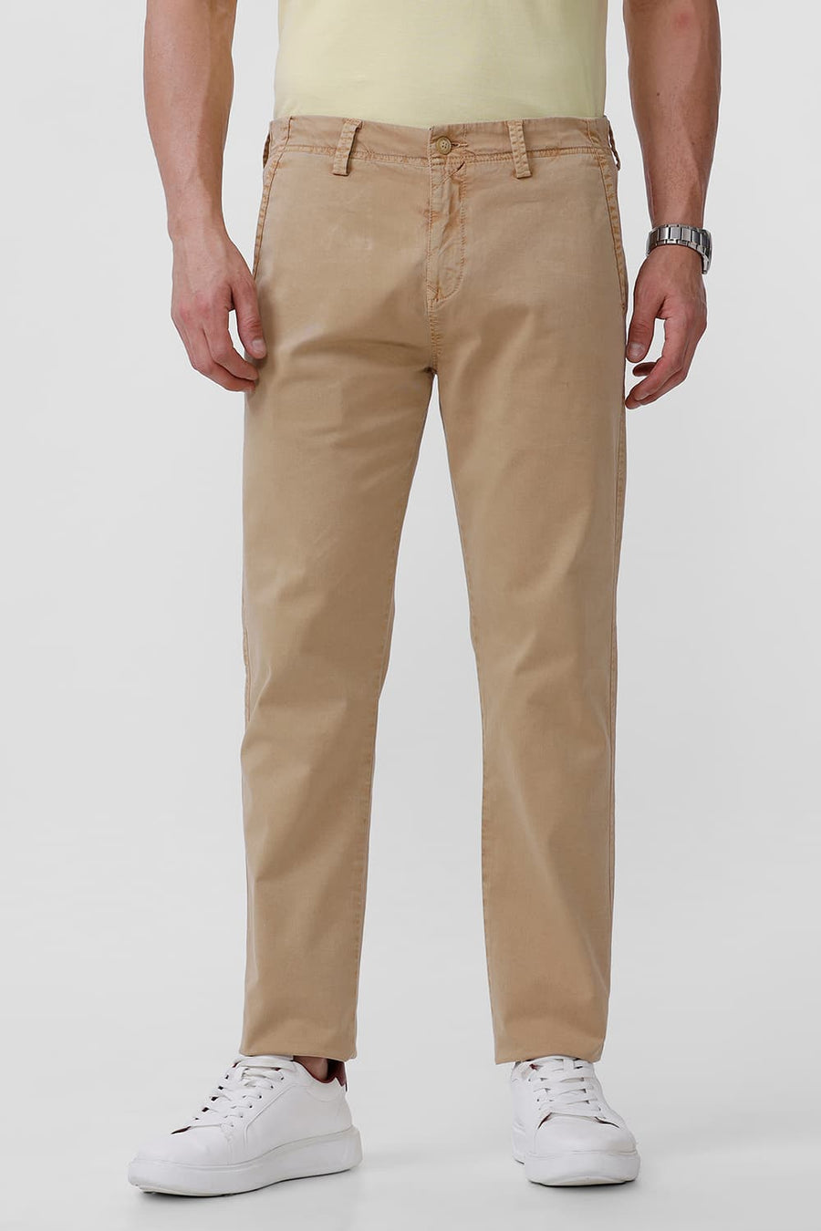 BASICS DRIFT FIT HONEY KHAKI COTTON STRETCH TROUSER