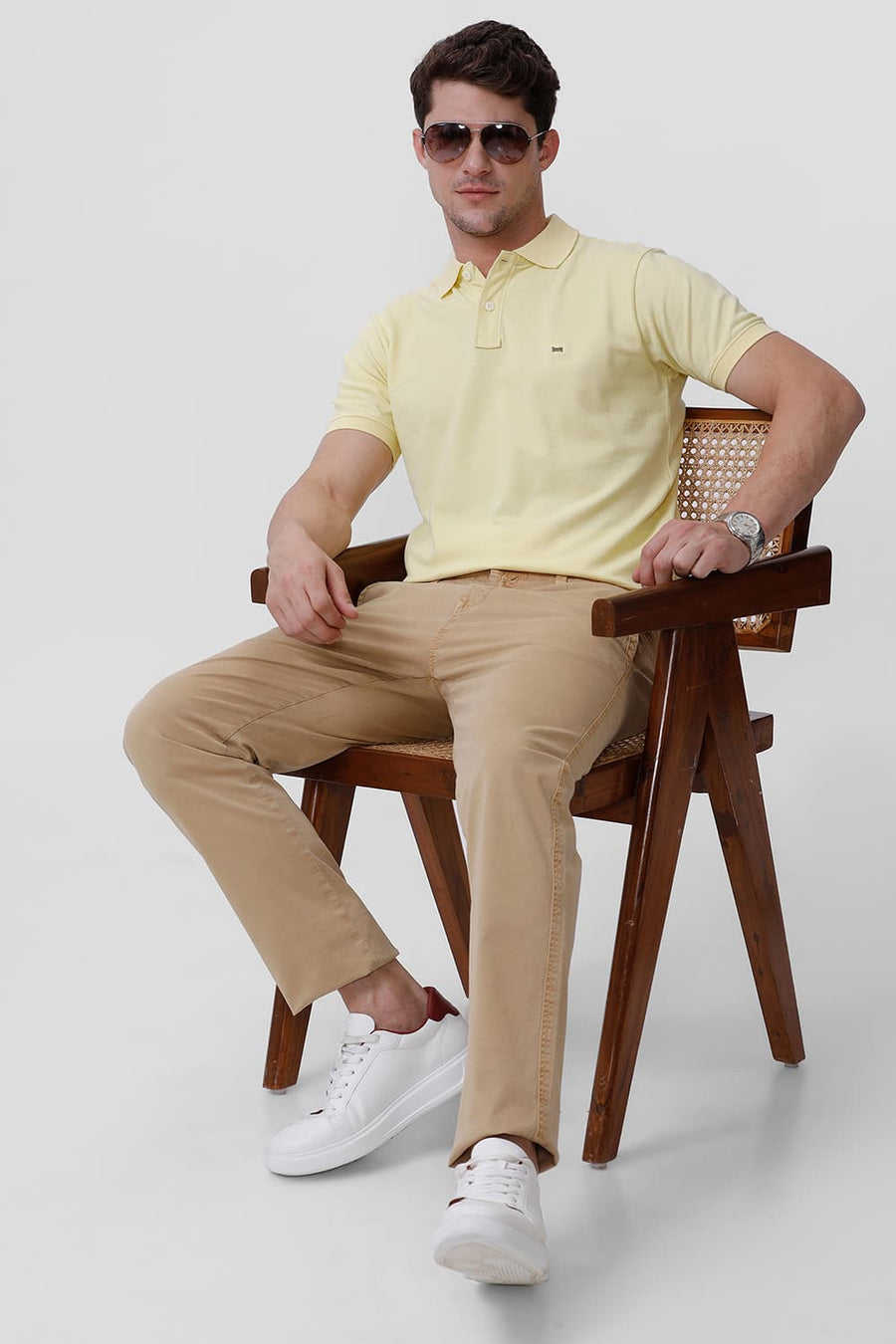 BASICS DRIFT FIT HONEY KHAKI COTTON STRETCH TROUSER