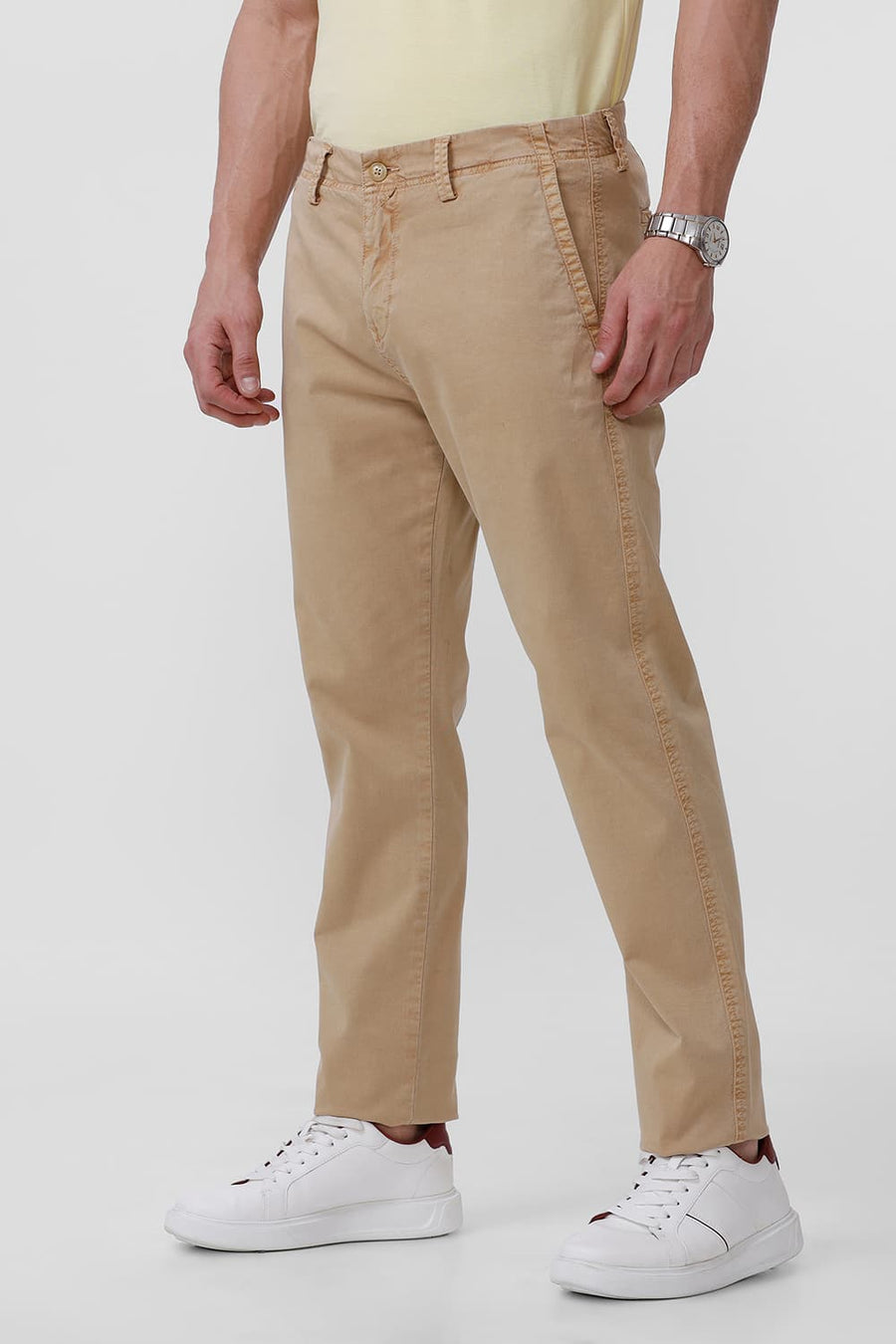 BASICS DRIFT FIT HONEY KHAKI COTTON STRETCH TROUSER