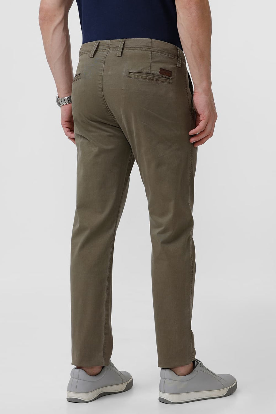 BASICS DRIFT FIT CYPRESS OLIVE COTTON STRETCH TROUSER