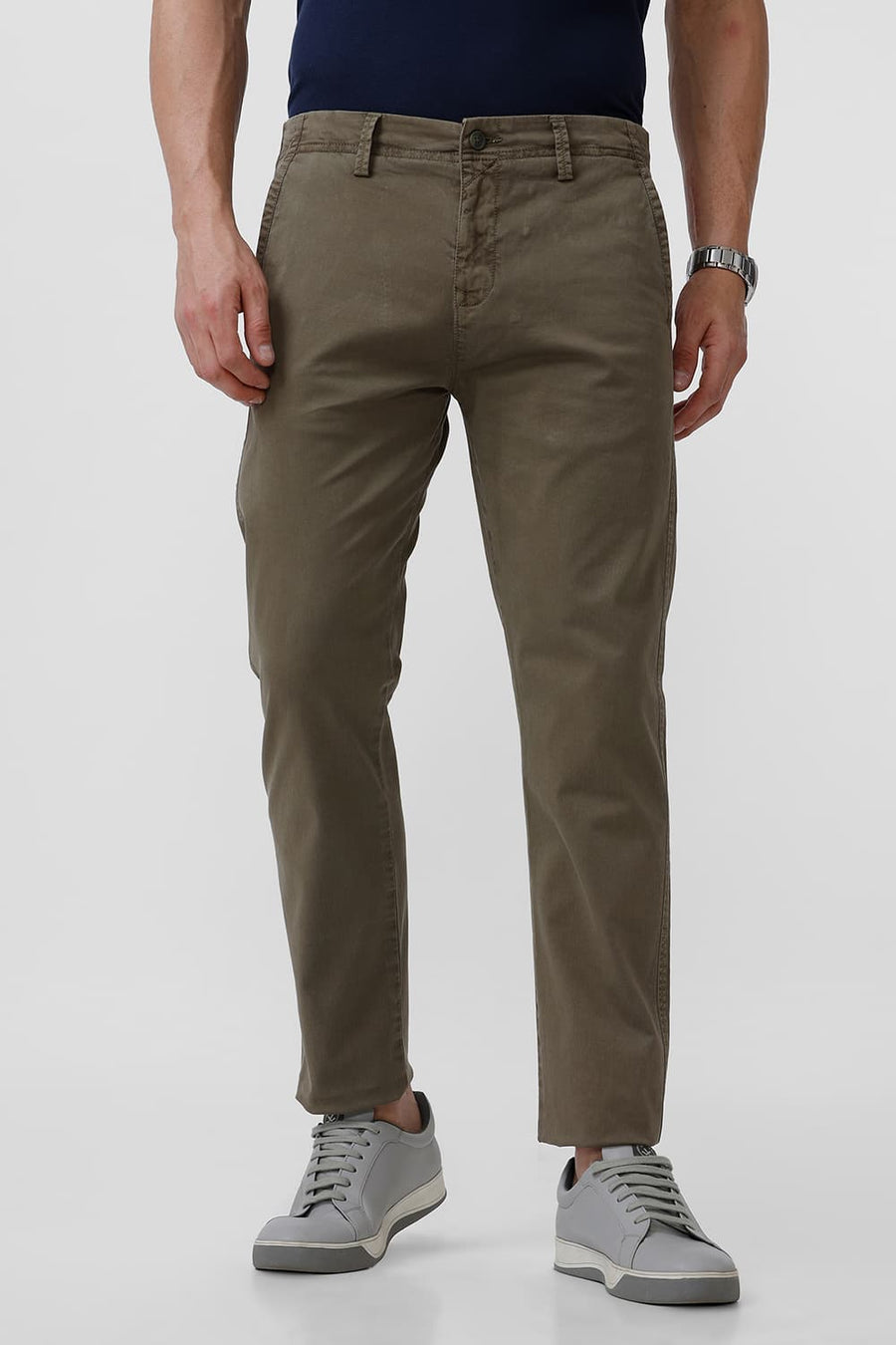 BASICS DRIFT FIT CYPRESS OLIVE COTTON STRETCH TROUSER