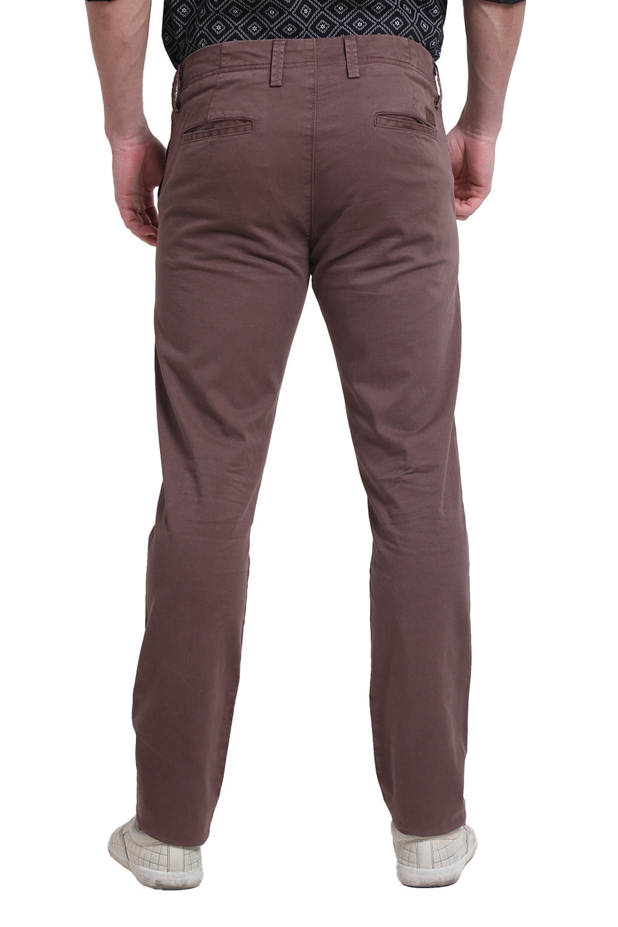 BASICS DRIFT FIT CARAFE BROWN COTTON STRETCH TROUSER