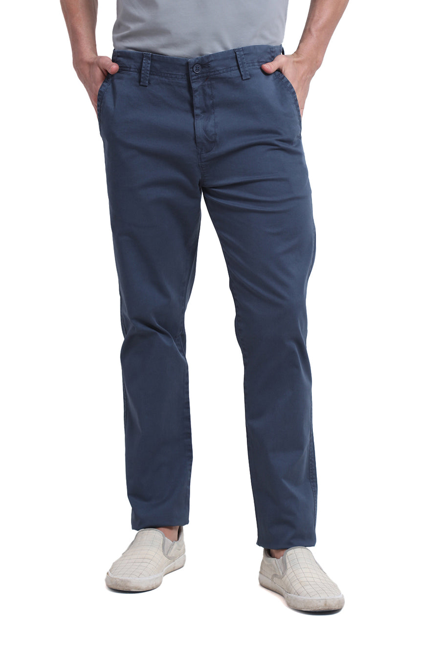 BASICS DRIFT FIT JUNE BUG TEAL COTTON STRETCH TROUSER