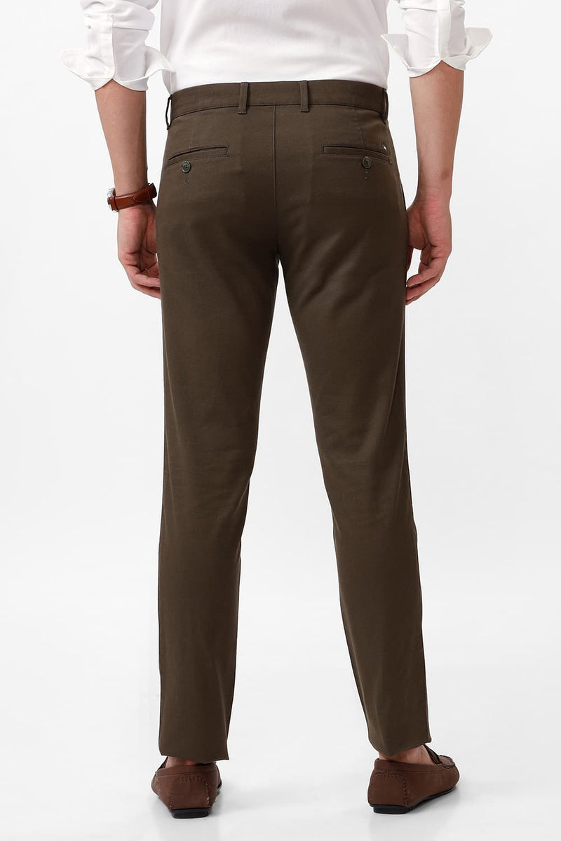 TAPERED FIT COTTON STRETCH DOBBY TROUSER