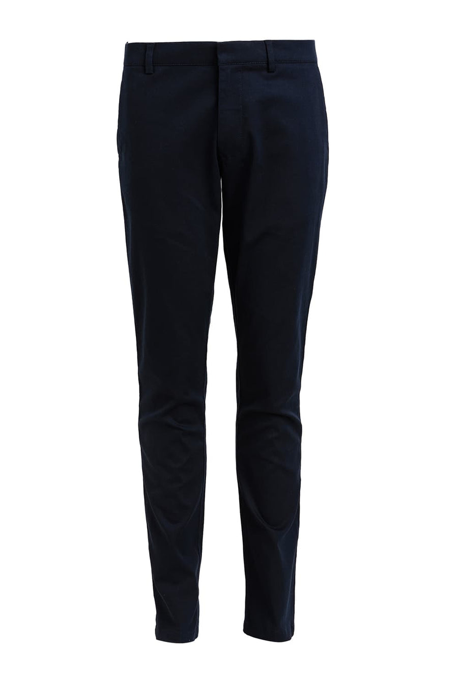 BASICS TAPERED FIT DEEP SEA NAVY COTTON STRETCH DOBBY TROUSER