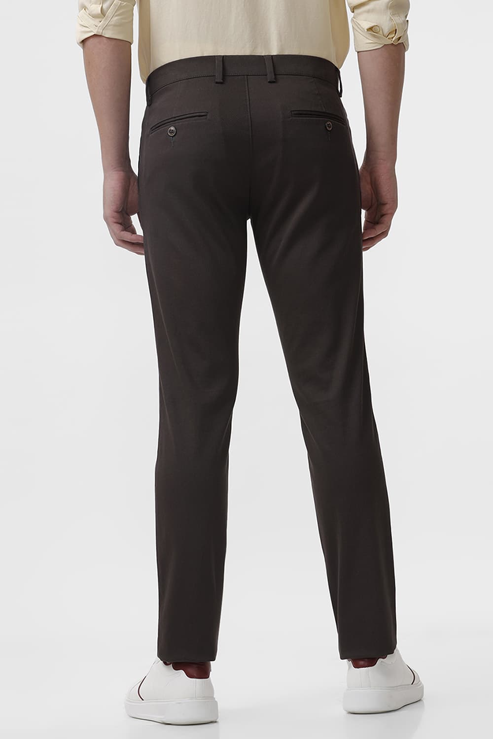 TAPERED FIT COTTON STRETCH DOBBY TROUSER