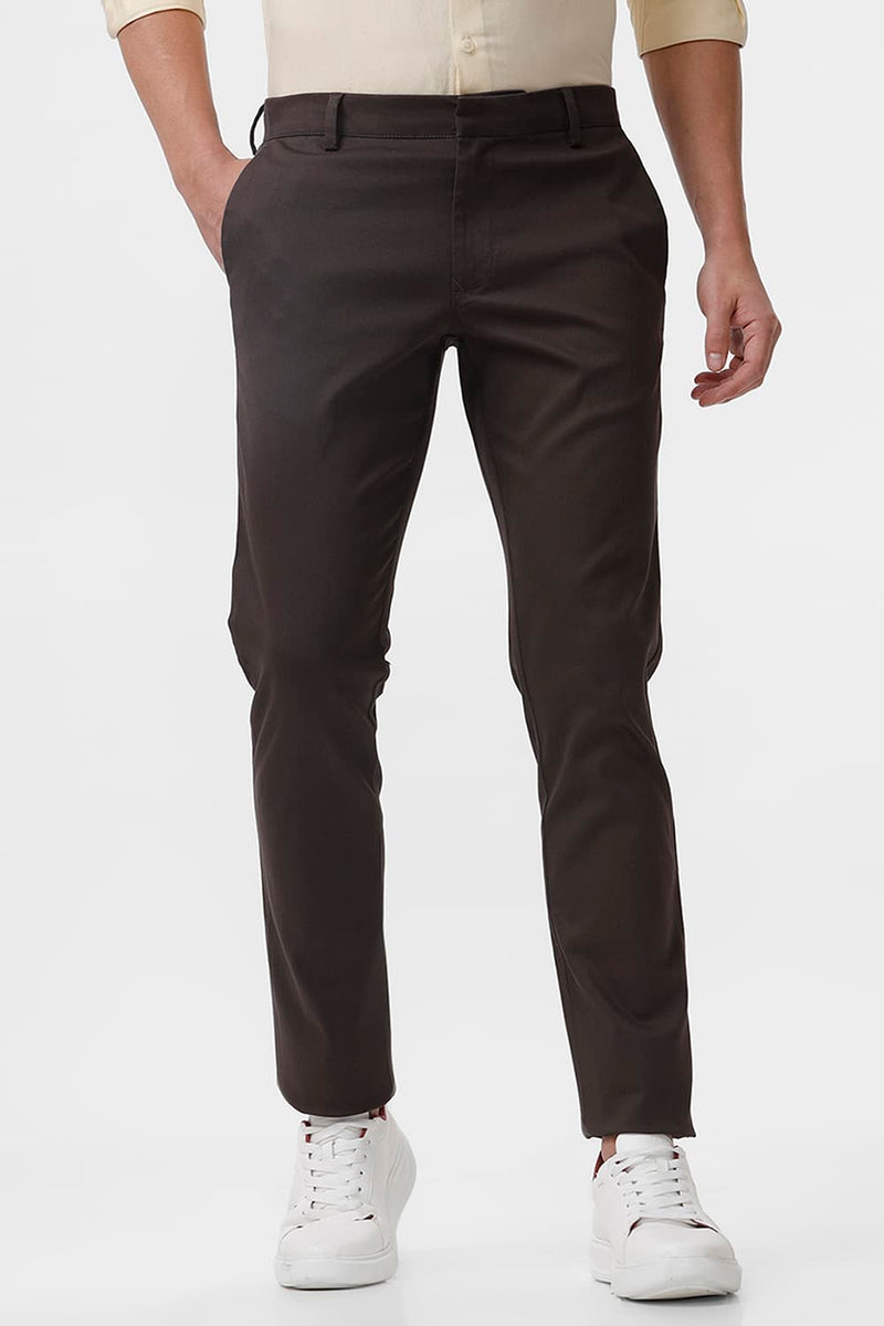 TAPERED FIT COTTON STRETCH DOBBY TROUSER