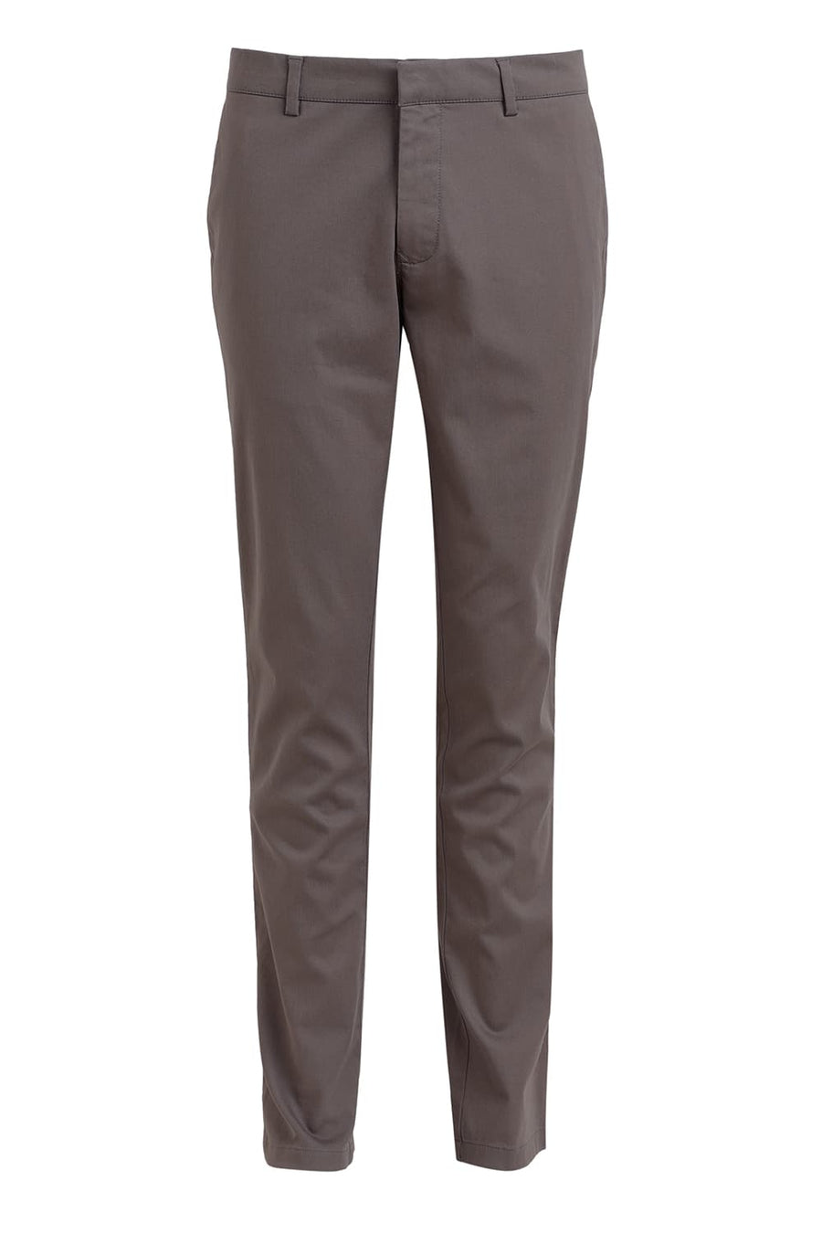 BASICS TAPERED FIT GARGOYLE GREY COTTON STRETCH DOBBY TROUSER