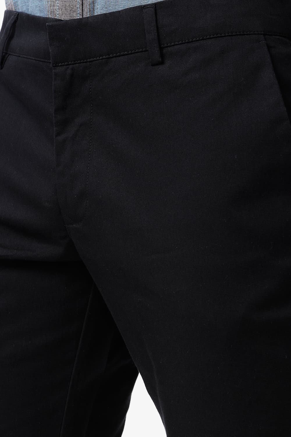 TAPERED FIT COTTON STRETCH DOBBY TROUSER