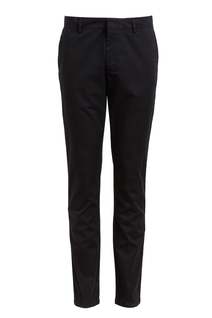 BASICS TAPERED FIT BLACK ONYX COTTON STRETCH DOBBY TROUSER